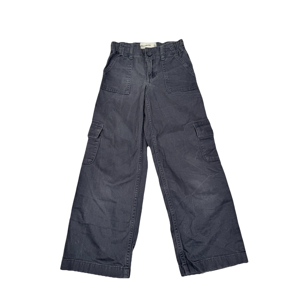 Abercrombie Kids Cargo Pants Kids 5/6 Gray Wide Leg Adjustable Waist Pockets